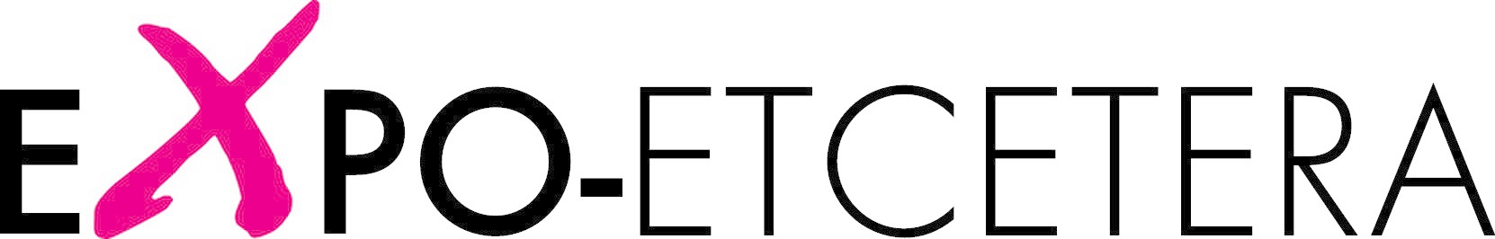 Het logo bestaat uit het woord Expo-etcetera. De x is wat groter en staat in het roze